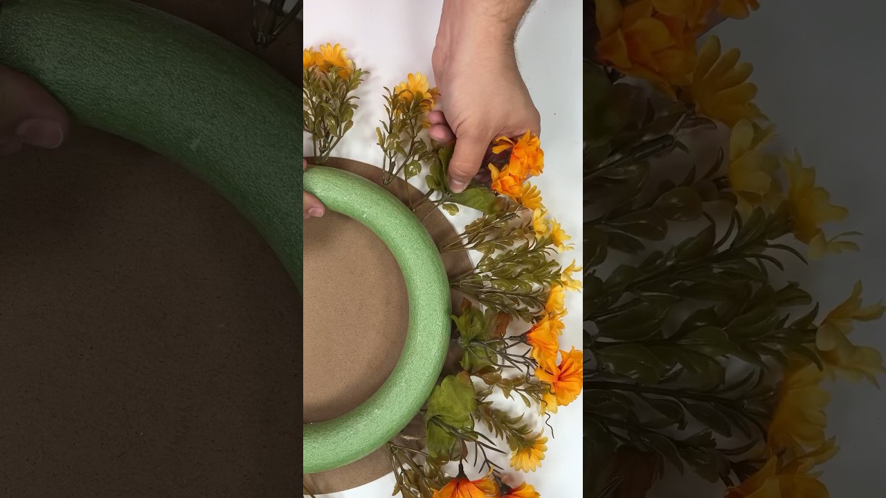 Head to your local dollar store to make this unique Fall wreath! 🍂🌼 #shorte #diy #homedecor #decor