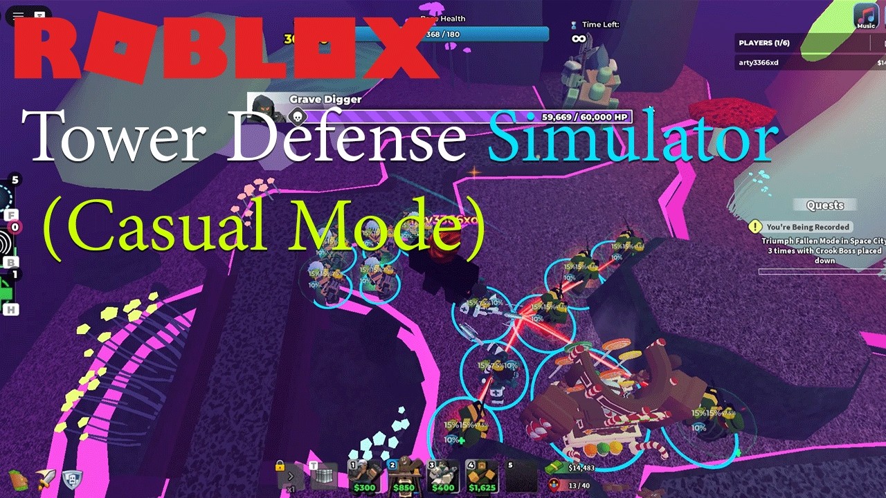 Roblox Tower Defense Simulator(Casual Mode) Solo