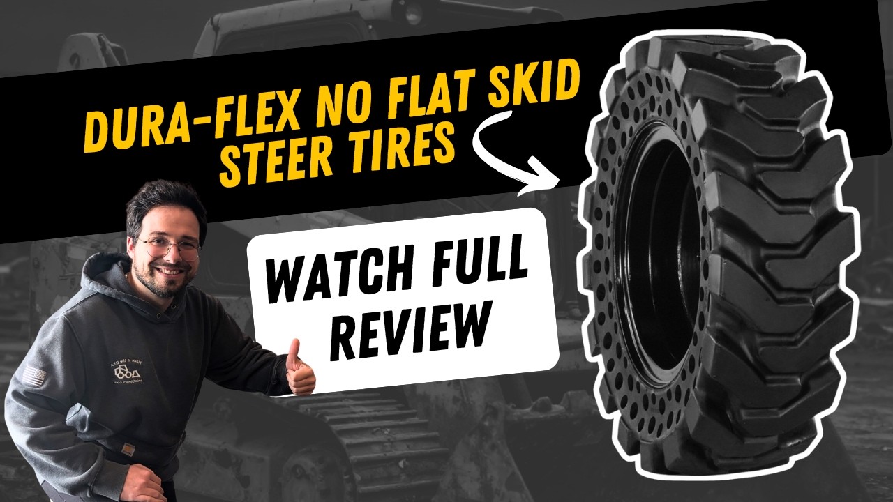 10&times;16.5 Solid Skid Steer Tires Demo | Duraflex No-Flat Performance Test