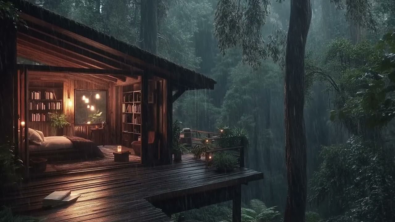 Gentle Night Rain Sounds for Sleep🌳| Forest Ambience, Relaxation, Focus, Meditation