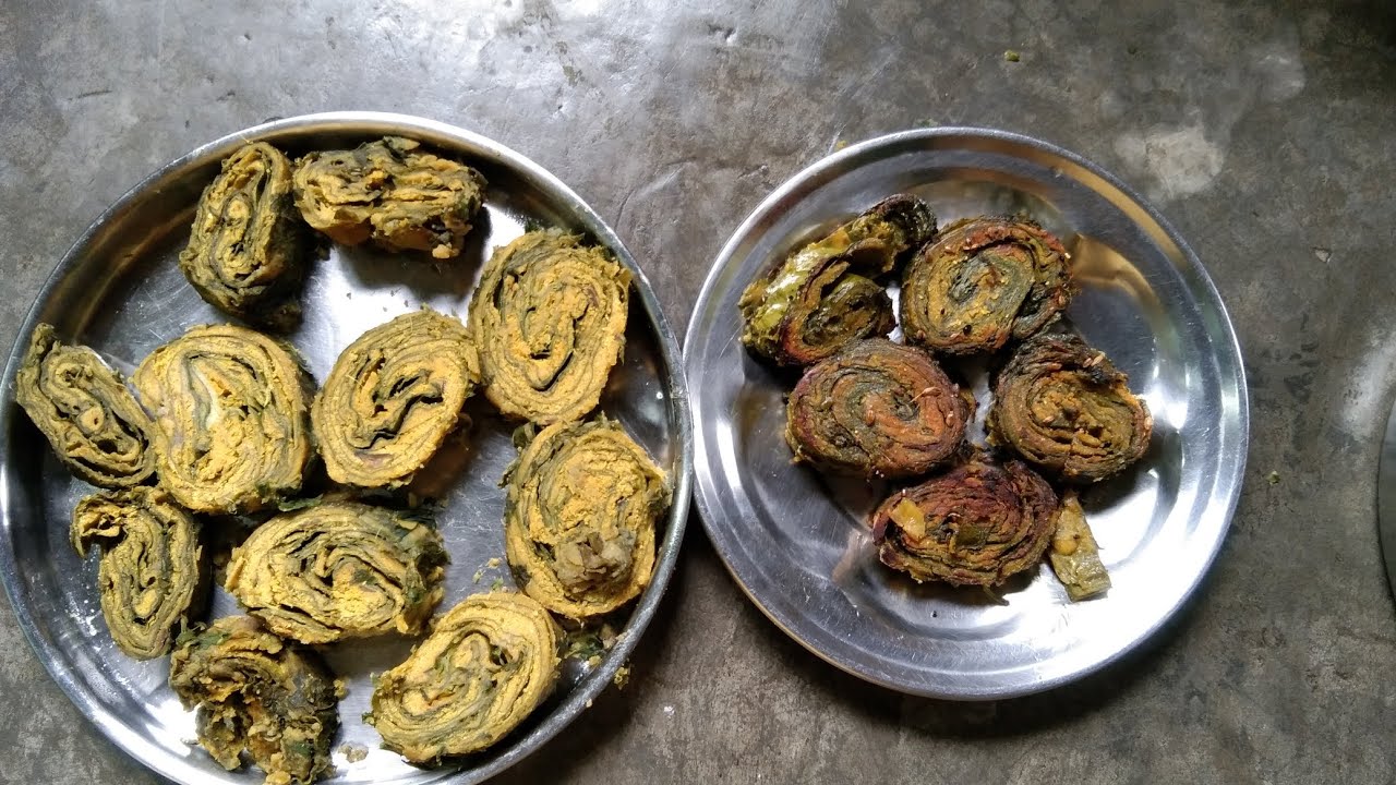 अरबी पत्ता की पकौड़ी !! कच्चू पता का पकौड़ी  !!  गुजराती पात्रा !!