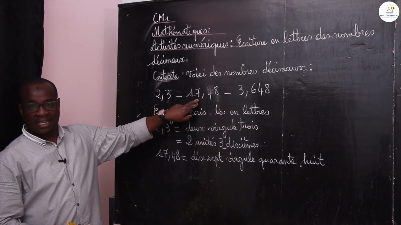 Cours - CM1 - Mathématiques: Activités Numériques / Ecriture en lettres des nombres décimaux