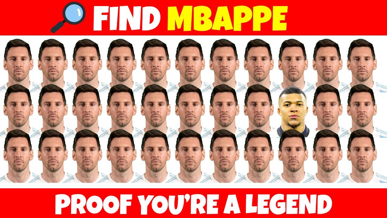 Quiz: Find Mbappe 🔎 Guess the Player ⚽ Where is Ronaldo, Messi and Neymar? Football Quiz 2024