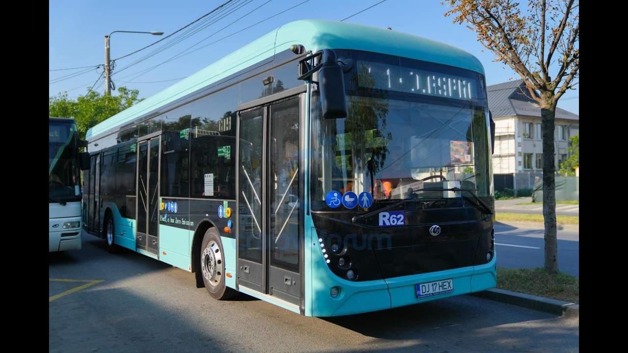 Prima utilizare a autobuzului electric chinezesc ZTE in Craiova
