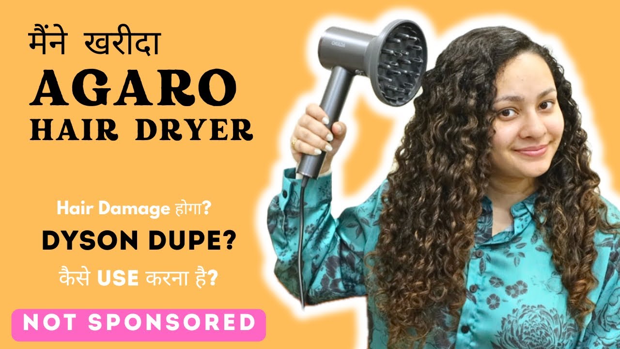 Agaro Hair Dryer review - Dyson vs Agaro [AGARO HD3240 demo on curly hair]