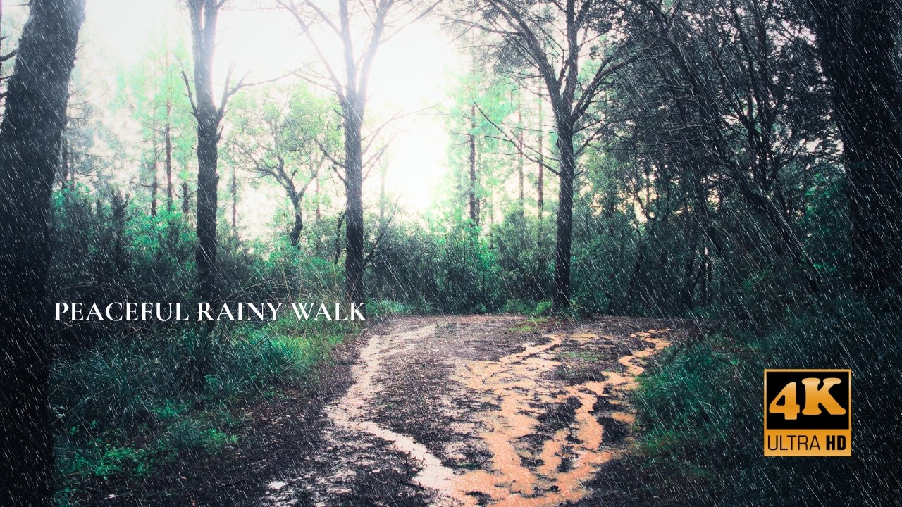 4K 🌧️ Walking in the Rain | Wild Mediterranean Maquis | Immersive ASMR Forest Pathwalk