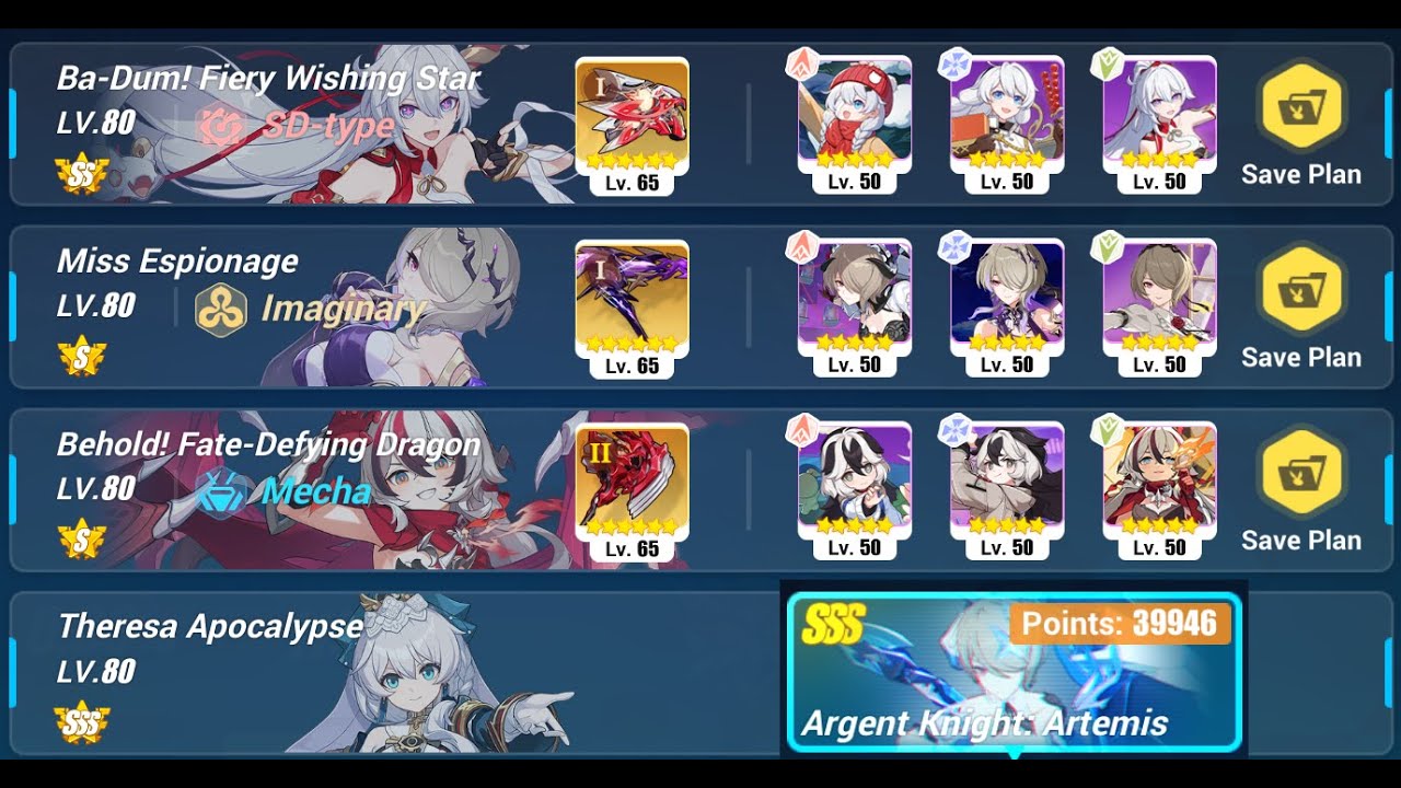 SSS Argent Knight: Artemis 47936 / 39946 (Full S0 team?)