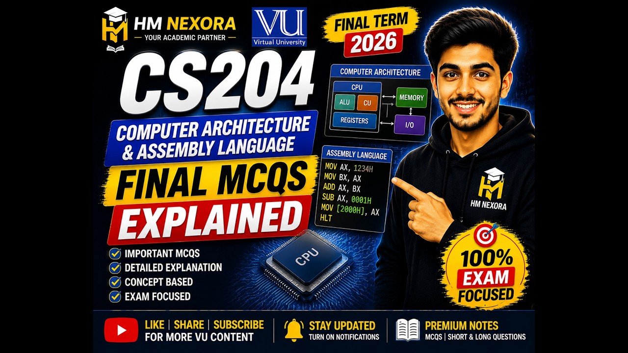 CS204 Final MCQs Explained | Important MCQs for Final Term 2026 | VU Exam Preparation | HM Nexora