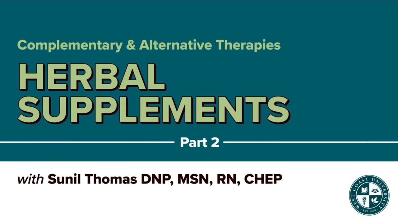 Herbal Supplements With Professor Sunil Thomas, Part 2