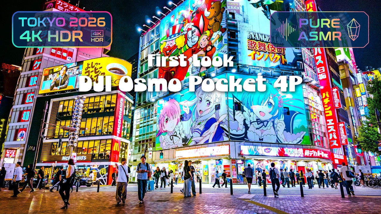 Tokyo 2026 🇯🇵 | Shinjuku 新宿 Cyberpunk Night Walk - DJI Osmo Pocket 4P (4K60 HDR, immersive ASMR POV)