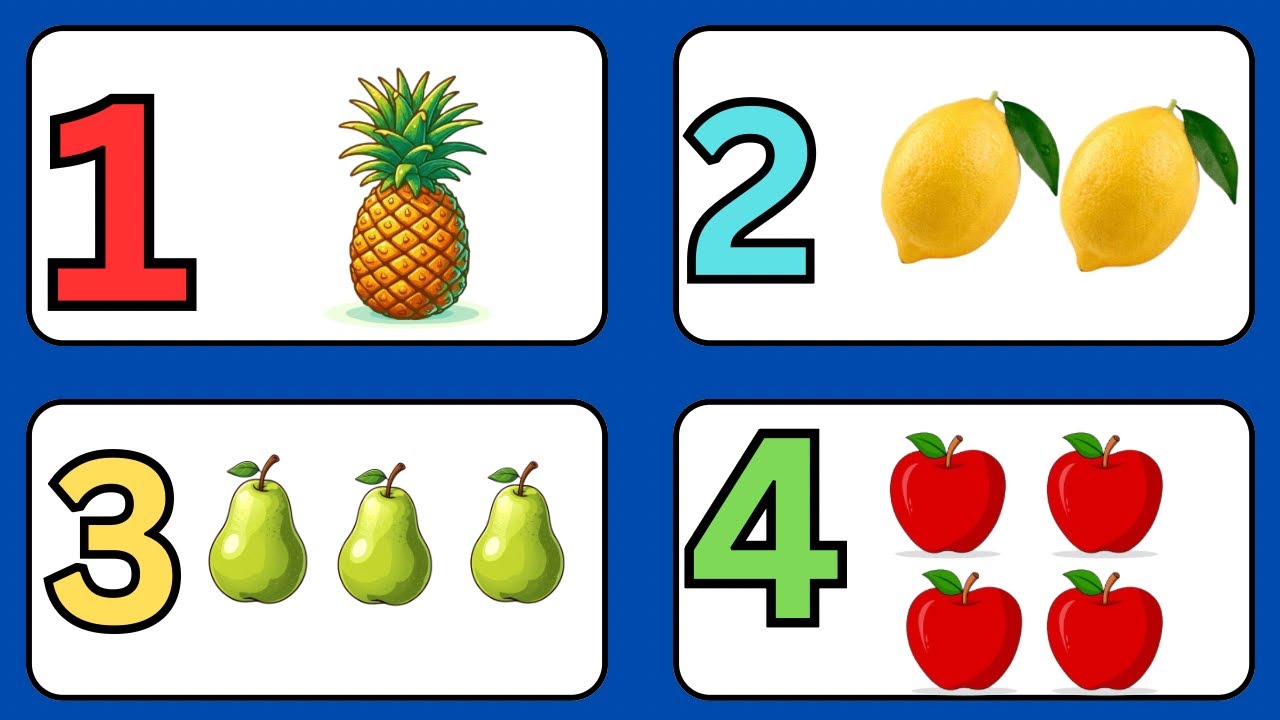 Learning Numbers 1 To 10 | Fruits Name | Counting 1 to 10 | 1234 Countings | Countings for kids