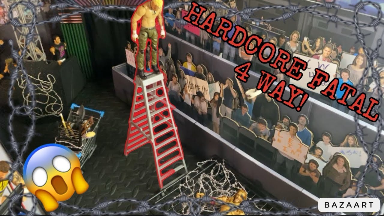 HARDCORE FATAL 4 WAY MATCH! (Edge VS Cactus Jack VS Darby Allin VS Kevin Owens) | WWE Action Figures