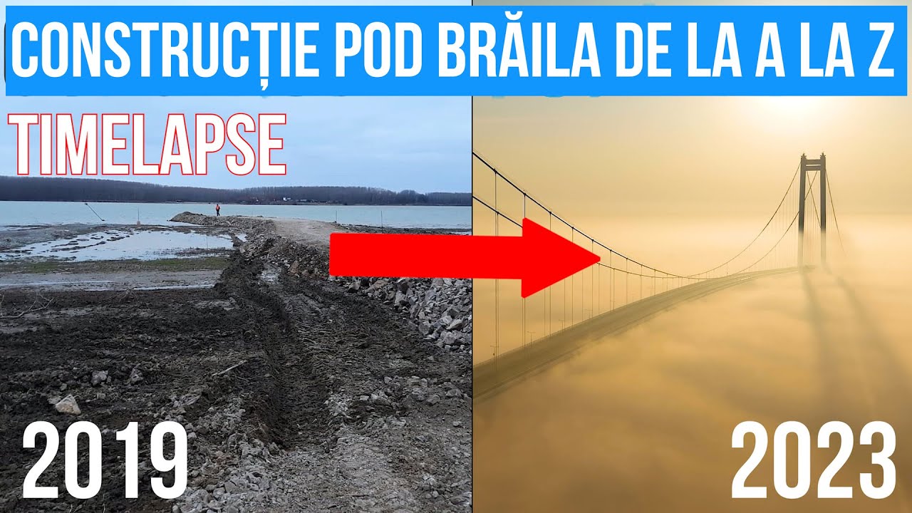 Suspension bridge construction step by step | Pod Braila Timelapse