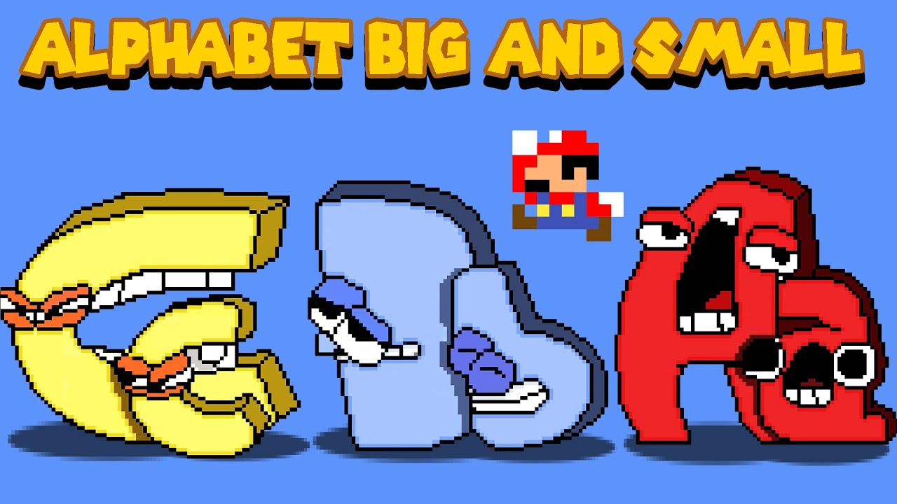 Tiny Mario and Alphabet Lore Big & Babies (A - Z...) But it's Reverse | Game Animation