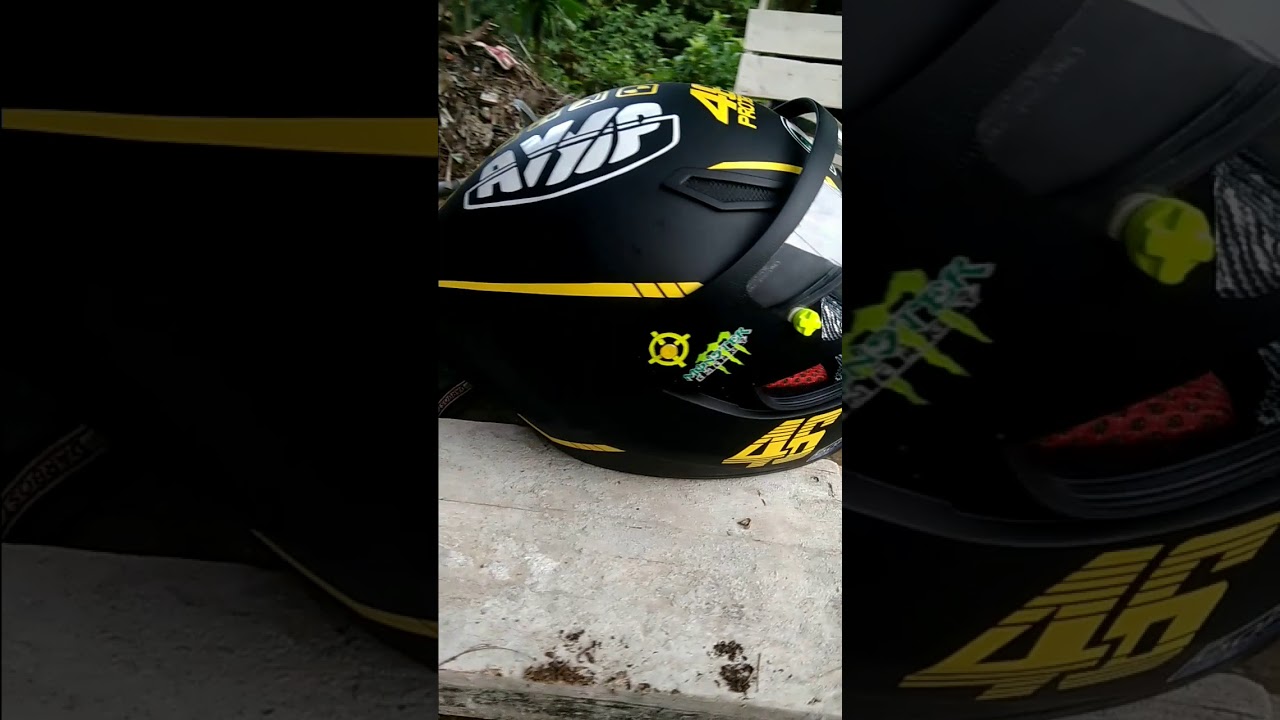 modifikasi helm yamaha low budget, menggunakan barang barang bekas
