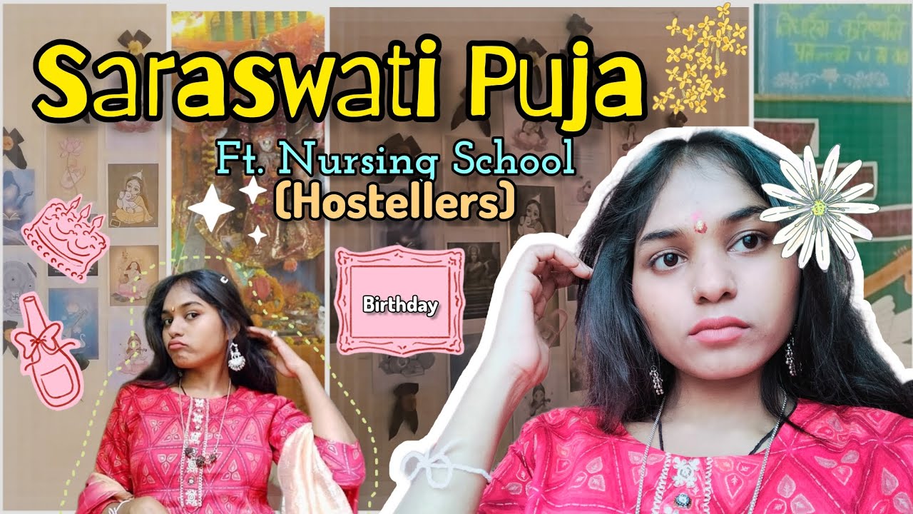 Saraswati Puja 💖✨ celebration at our Nursing School  | Subscribe @Sarikaaaa 