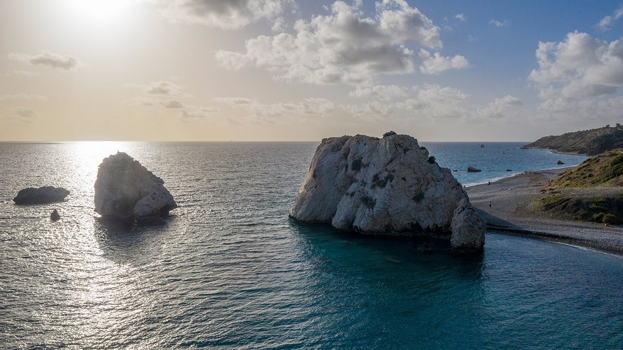 Aphrodite's Rock (Petra tou Romiou) Cyprus Drone Footage February 2021
