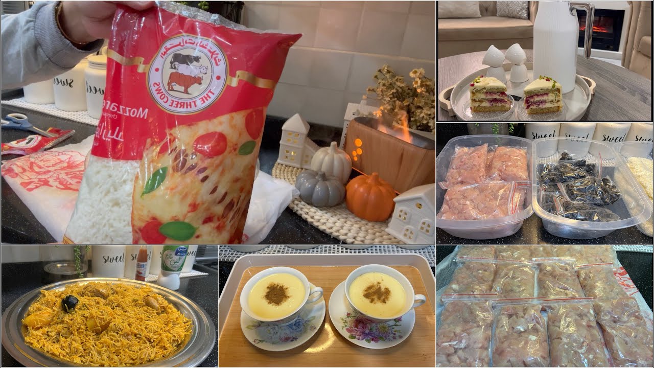 تجهيزات وتفريزات شهر رمضان🌙كبسة دجاج سهله ولذيذه🥘واحلى محلبيه 🍧
