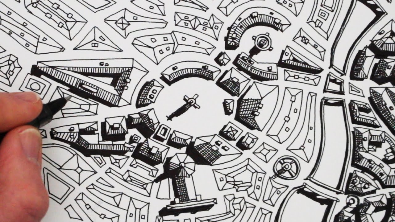 How to Draw a 3D City Map: A Bird's Eye View
