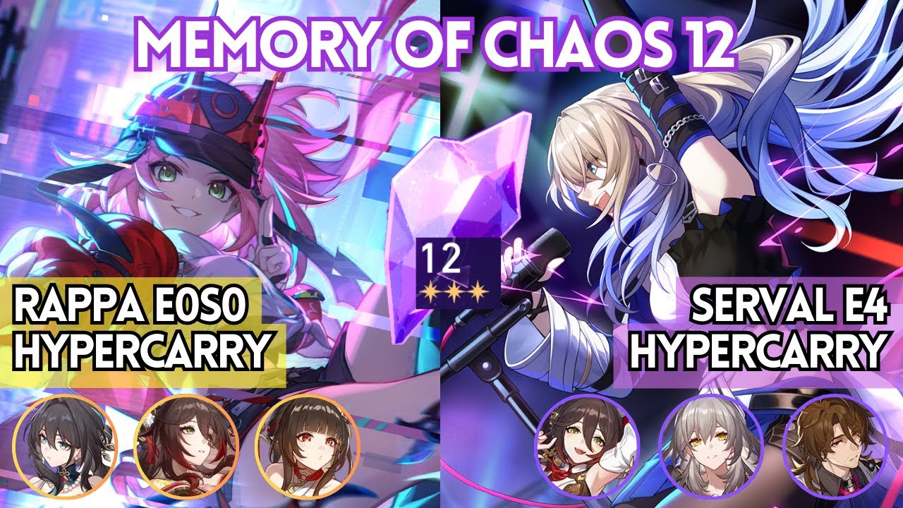 Rappa E0S0 & Serval E4 Memory of Chaos 12 3.0 Full Stars Honkai Star Rail 3.0