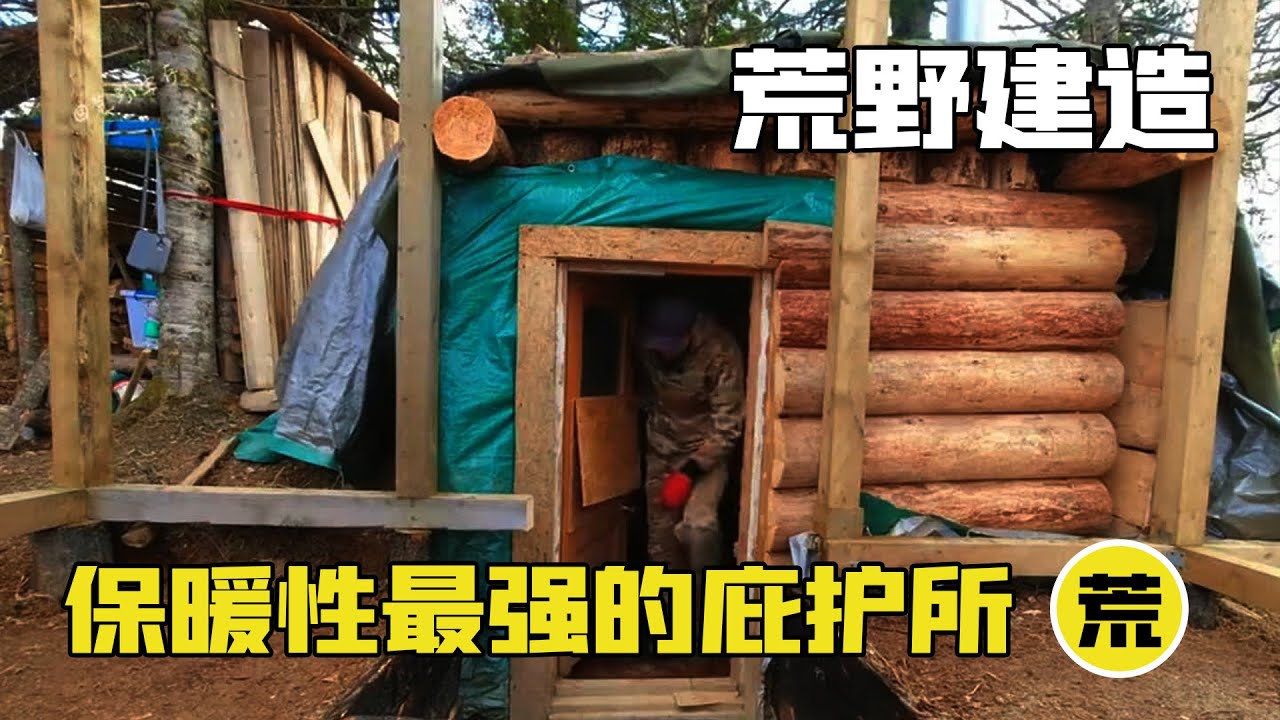 【荒野建造】男人在零下三十度的天气，搭建世界上保暖性最强的庇护所，竟然只需要这样东西？