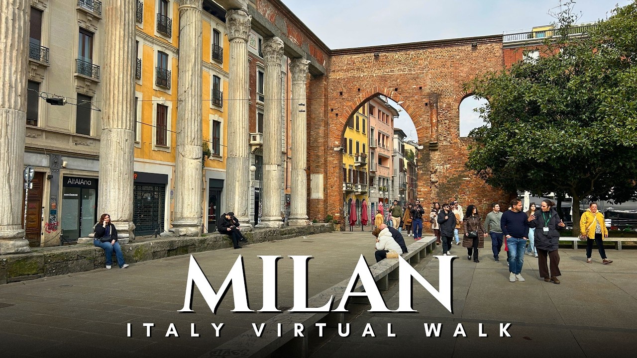 Milan Historic Streets, Italy 🇮🇹 | Walk from Colonne San Lorenzo to Duomo • 4K UHD