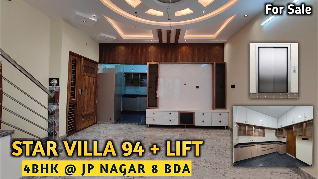 Продается вилла Star Villa 94 с лифтом, 4 спальни, район JP Nagar, BDA, Бангалор.