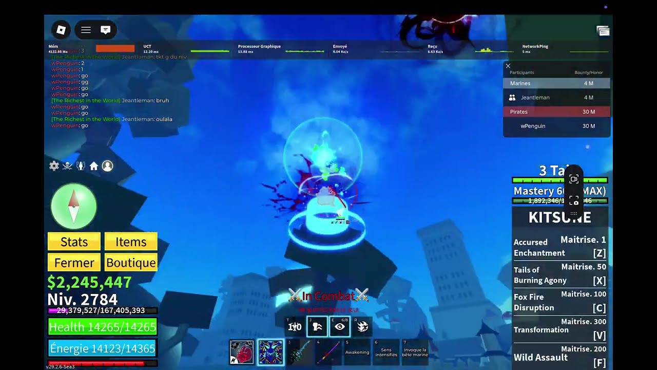 PvP contre Gentle
