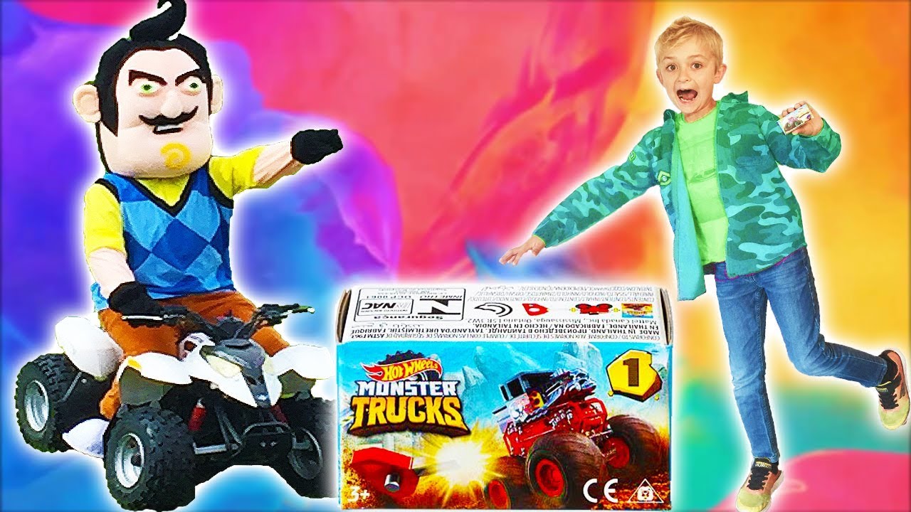 Hello Neighbor In Real Life Toy Scavenger Hunt Hot Wheels Monster Trucks Mystery Minis!