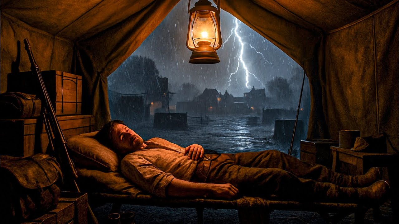 Sheltering Alone in a Tent During a Violent Thunderstorm Night | John Marston/RDR2 ASMR 