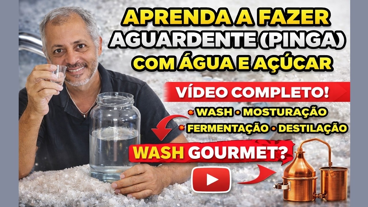 (Aguardente)Pinga de Água e Açúcar - Aprenda a fazer