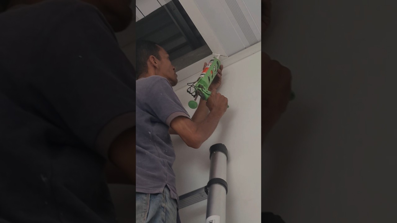 Silcone Sealant Ceiling Process #diy #craft #ceiling #silicone #renovation #house #shorts #trending
