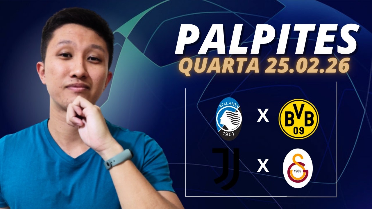 PALPITES DE FUTEBOL PARA HOJE DIA 25/02/2026 - Palpites Liga dos Campeões Playoffs!!