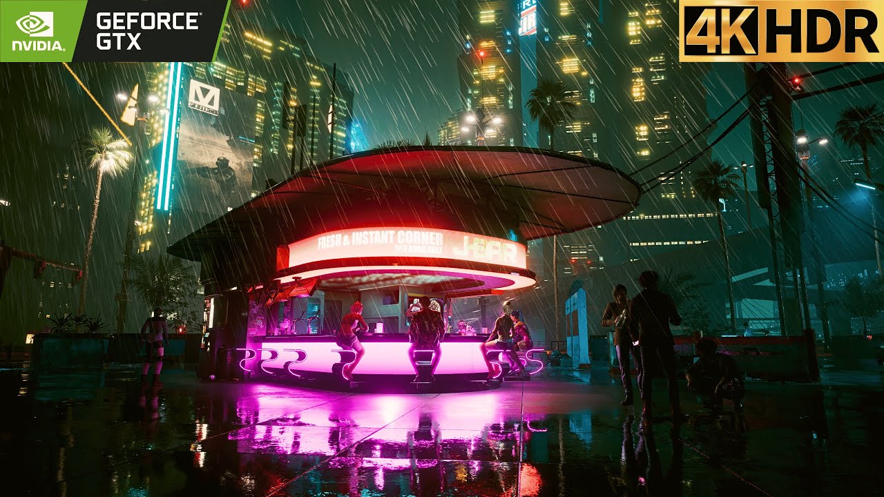 [HDR] Heavy Rain Makes Night City Looks Even More Amazing | Night Walk in Japantown | Cyberpunk 2077
