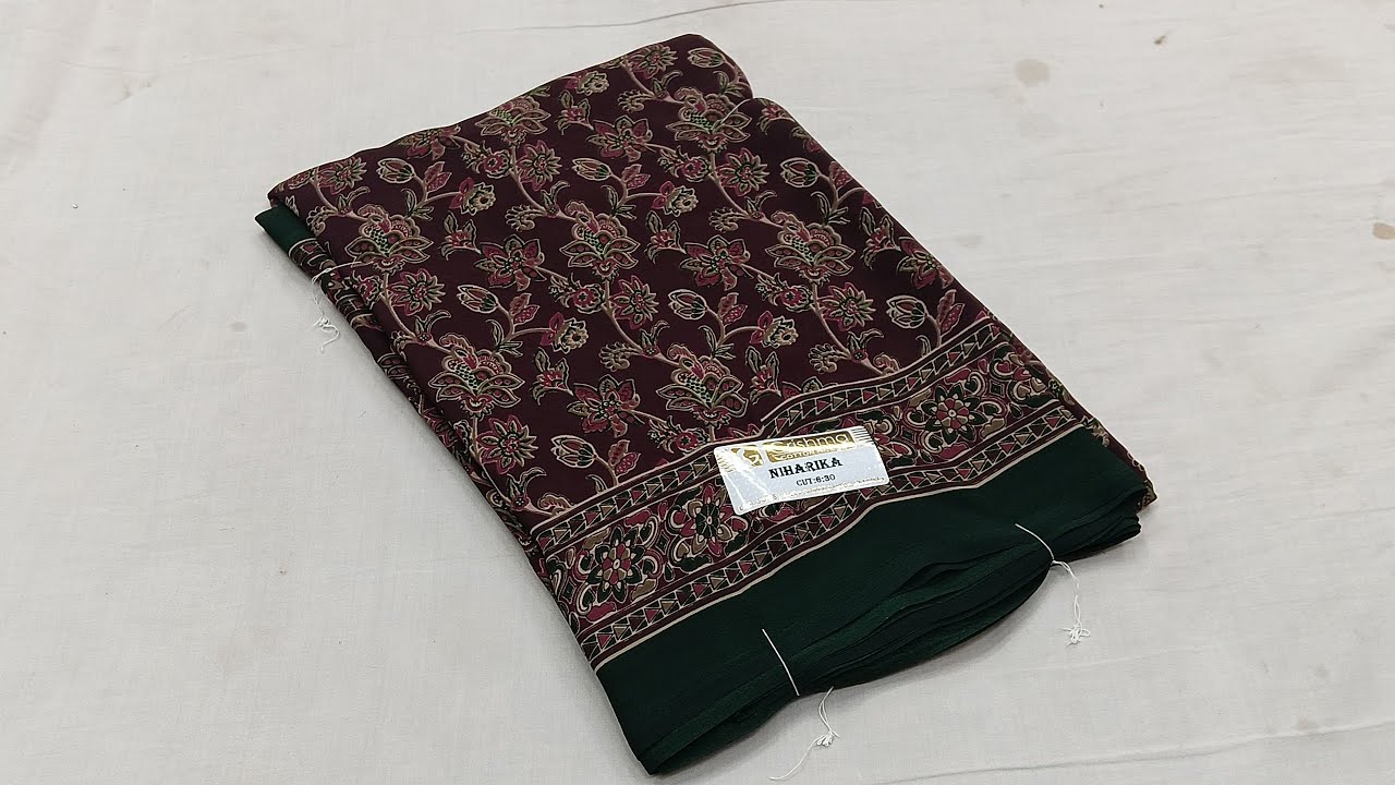 सॉफ्ट मटेरियल फ्लावर प्रिंट साड़ी#bandhani sarees #banarasi sarees 