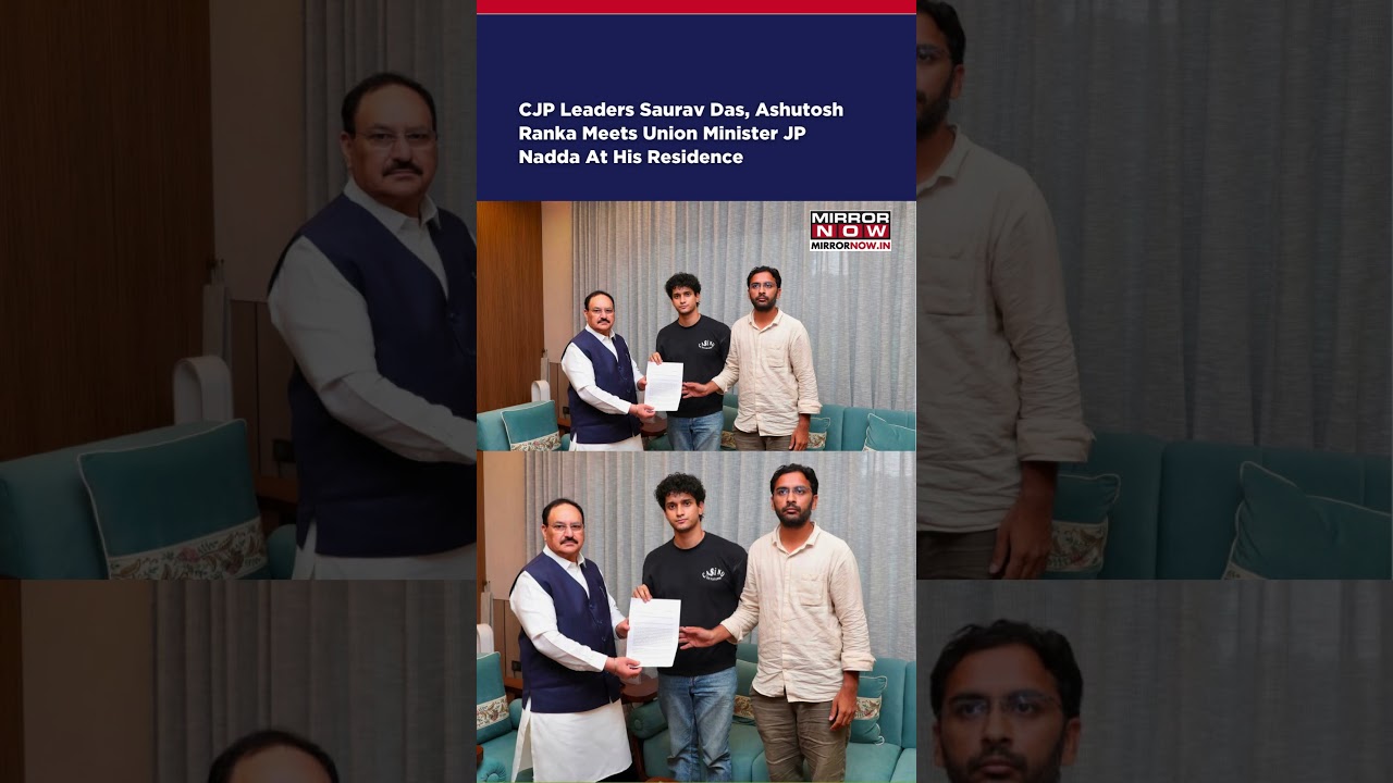 CJP Leaders Saurav Das, Ashutosh Ranka Meets Union Minister JP Nadda At His Residence  #shorts