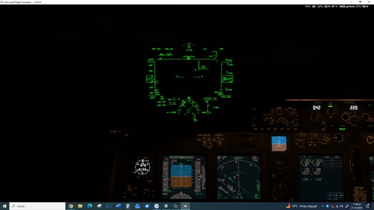 MSFS PMDG 737 BBJ Crosswind Landing in Stansted EGSS ILS 04 with HGS