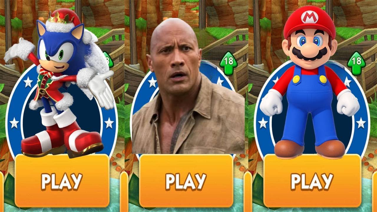 SNOWDRIFT SONIC vs JUMANJI EPIC RUN vs SUPER MARIO SUBWAY SURFERS vs ALL BOSSES - SONIC DASH