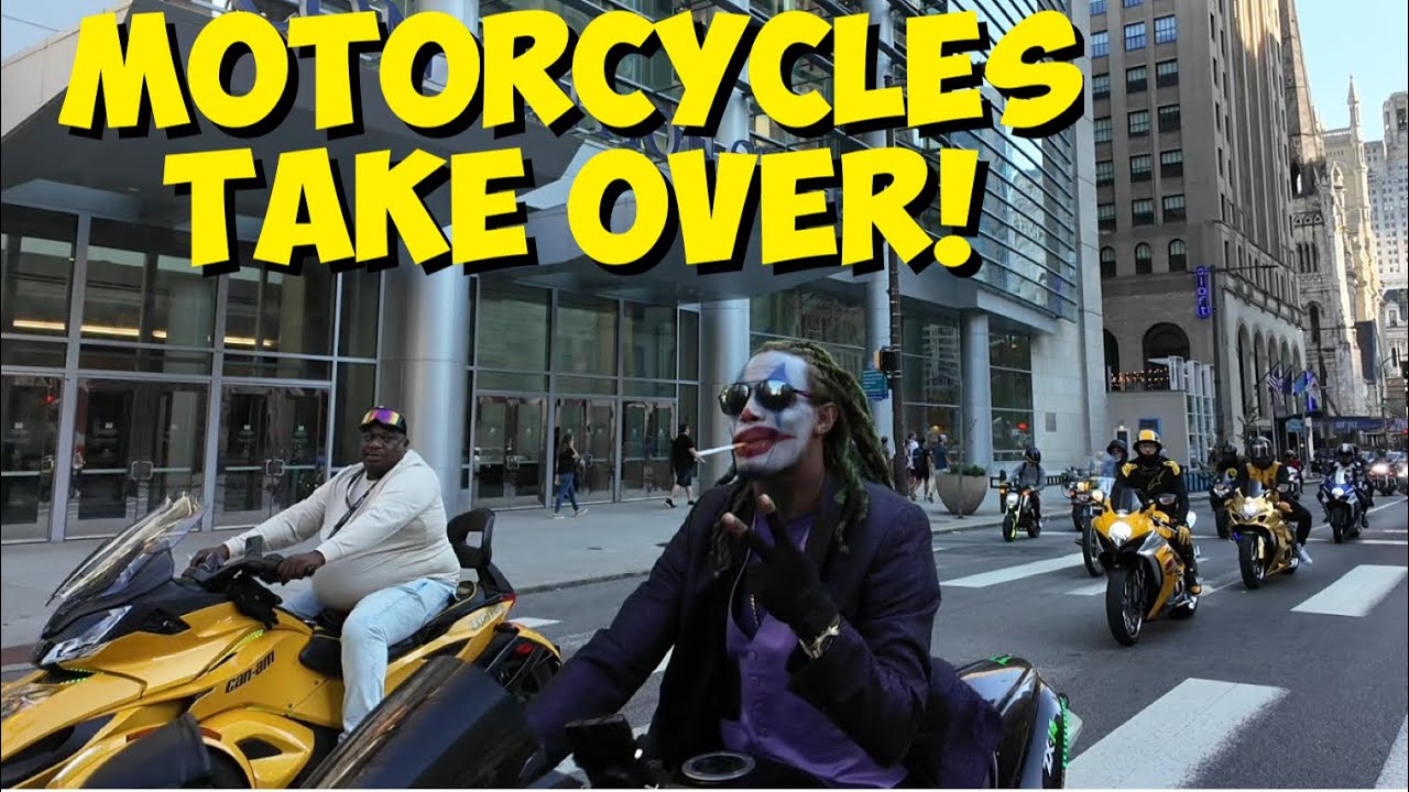 MOTORCYCLES TAKE OVER CENTER CITY - NEW PARK & OLD STREET DEBUT
