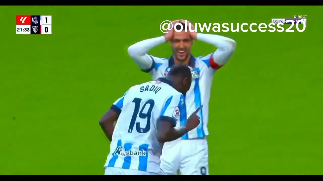 Sadiq Umar 🇳🇬 wonderful Rocket 🚀🚀🚀for Real Soceidad  against Sevilla