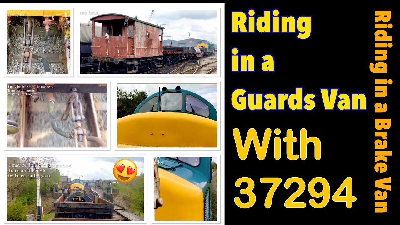 Riding in a Guards Van/Brake Van hauled by a class 37294 loco Embsay Bolton Abbey Steam Railway