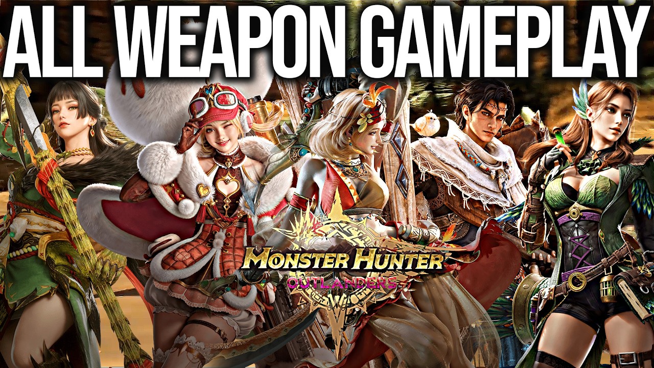 MONSTER HUNTER OUTLANDERS - ALL WEAPON CLASS GAMEPLAY (MOBILE)