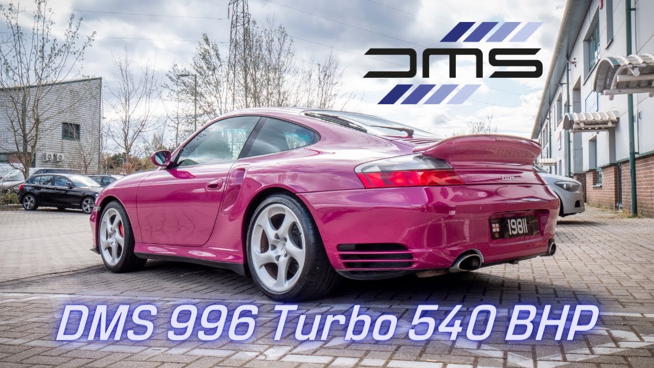 DMS Porsche 996 Turbo manual 540 BHP power upgrade in unique rubystone PTS