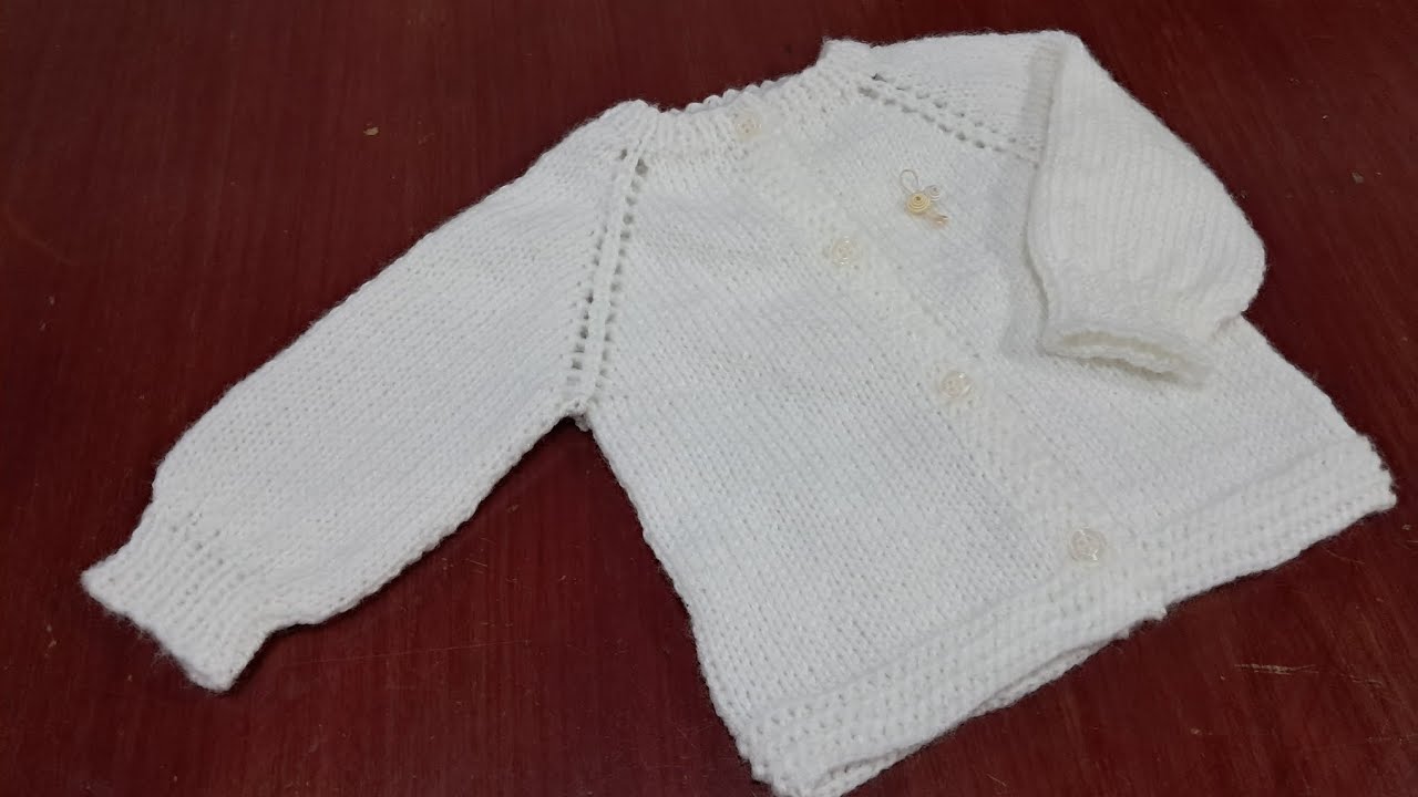 Casaquinho de tricô em topdown de 0 à 3 meses