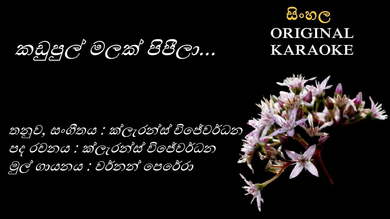 Kadupul Malak Pipeela - කඩුපුල් මලක් පිපීලා -KARAOKE- Vernon Perera/Clarence Wijewardhana/Clarence W