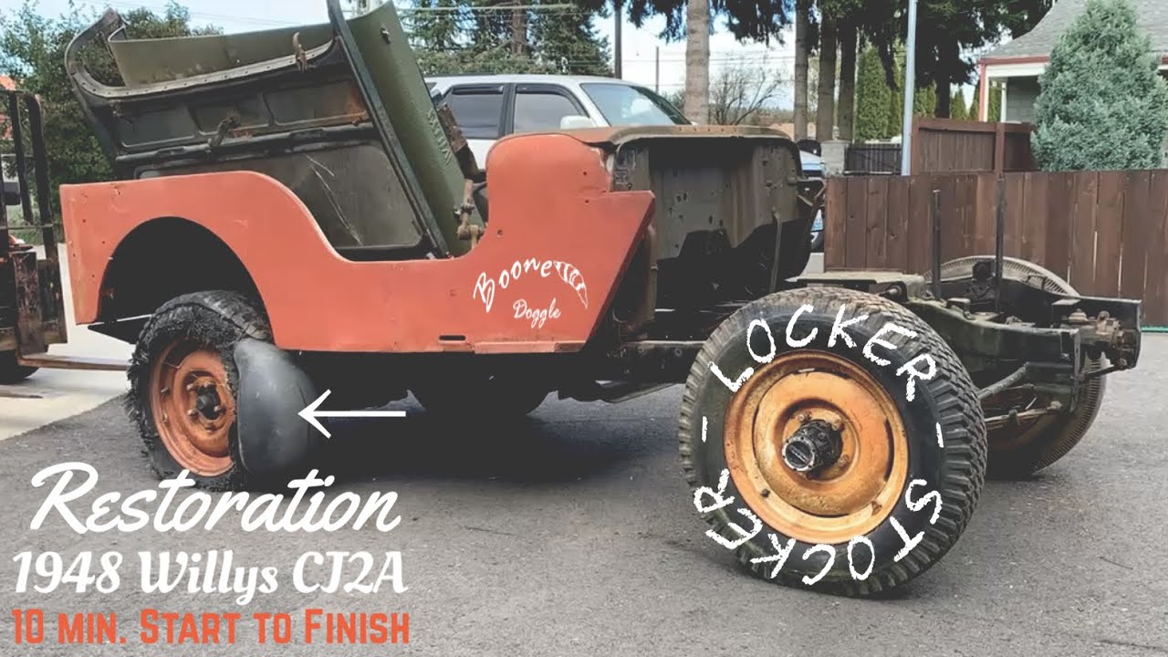 Willys Flat Fender Restoration // Jeep CJ2a Start to Finish-ish (in 10-min.)