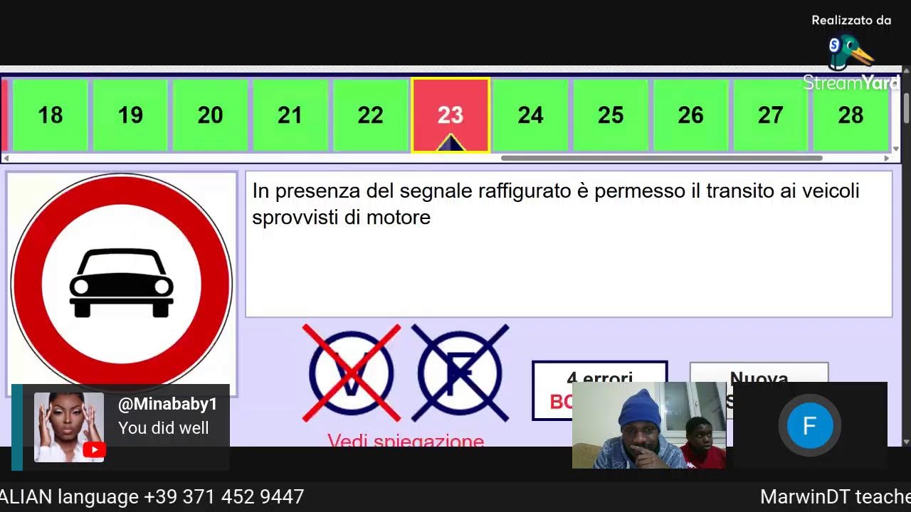 QUIZ PATENTE B IN ENGLISH WITH EXPLANATIONS