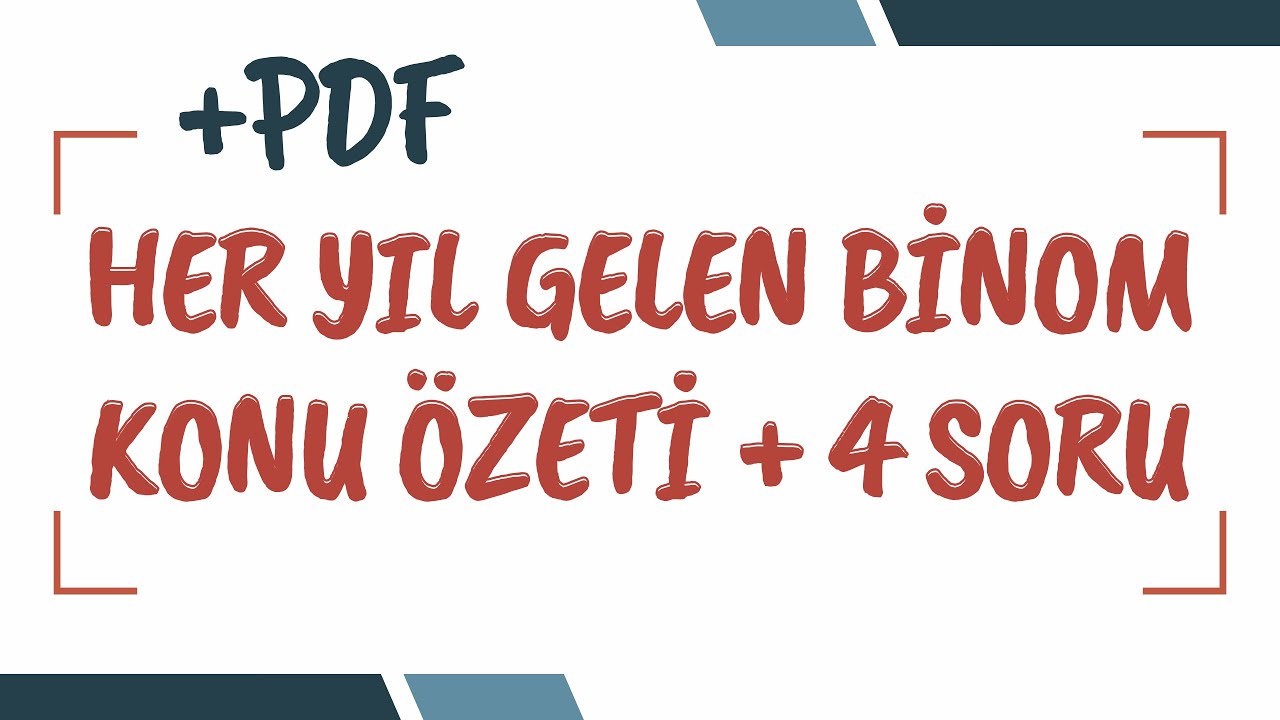 Mini Deneme | Binom | ÖSYM HER SENE SORUYOR 👍 İZLEYEN SORU KAÇIRMAZ 😉
