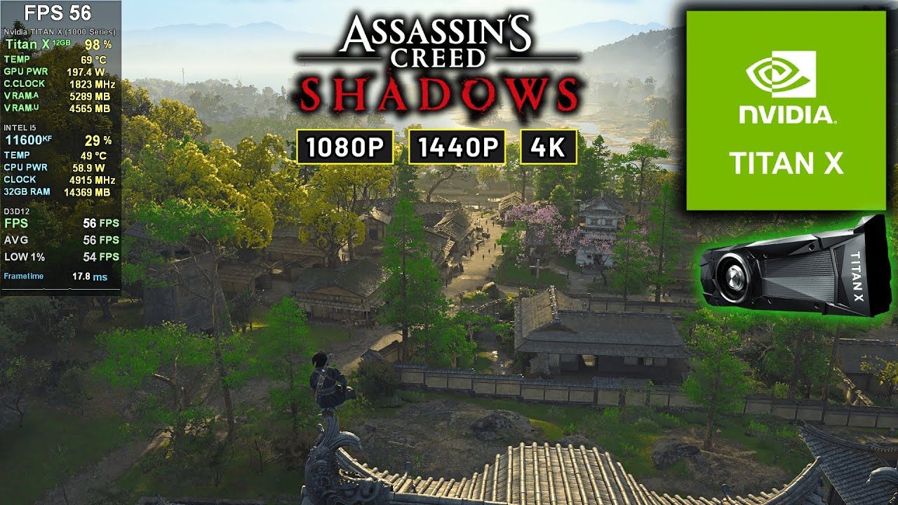 Nvidia TITAN X (1080 Ti) in Assassin's Creed Shadows | King of 2016!