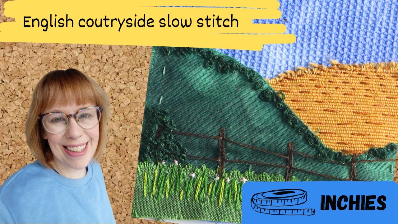 Slow Stitching Tutorial: Countryside Scene with Scrap Fabrics  (4 inches)